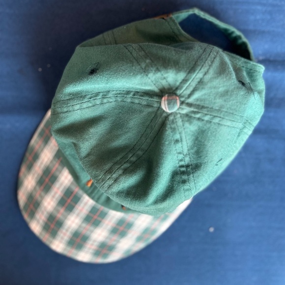 Vintage Green Cap with Plaid Brim and Horse Design - Picture 5 of 7